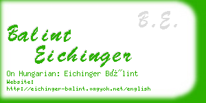 balint eichinger business card